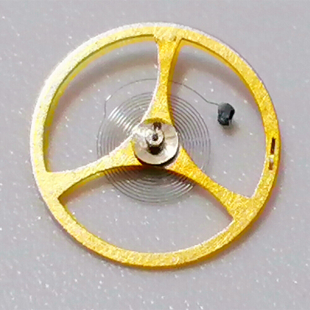 Complete balance wheel with hairspring for Tianjin Seagull T16 ST16 watch movement, precision timekeeping component.