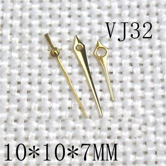 Aiguilles de montre en forme de flèche dorée 10 x 10 x 7 mm pour mouvement Hattori Epson VJ32