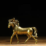 Solid Copper Horse Trinket Vintage Hand Carved Bronze Model Figurines