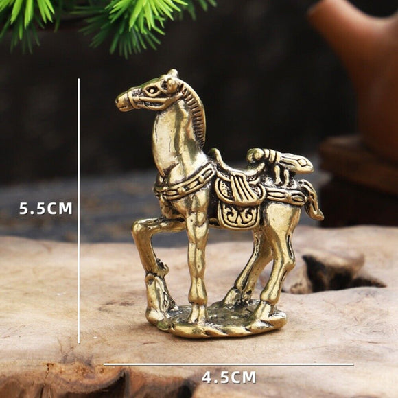 Solid Copper HorseTrinket Vintage Hand Carved Bronze Model Figurines