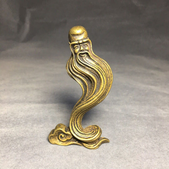 Solid Copper The God of Longevity Trinket Hand Carved Bronze Model Figurines