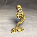 Solid Copper The God of Longevity Trinket Hand Carved Bronze Model Figurines