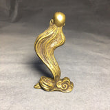 Solid Copper The God of Longevity Trinket Hand Carved Bronze Model Figurines