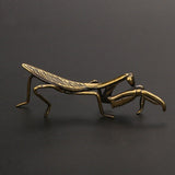 Solid Copper Mantis Trinket Vintage Hand Carved Bronze Model Figurines