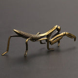 Solid Copper Mantis Trinket Vintage Hand Carved Bronze Model Figurines