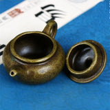 Solid Copper Teapot with Lid Trinket Vintage Hand Carved Bronze Model Figurines