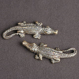 Solid Copper Crocodile Trinket Hand Carved Bronze Model Figurines