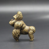 Solid Copper Gorilla Trinket Vintage Handmade Hand Carved Bronze Model Figurines