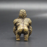 Solid Copper Gorilla Trinket Vintage Handmade Hand Carved Bronze Model Figurines