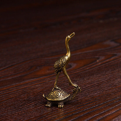 Vintage hand-carved solid copper turtle trinket, showcasing intricate craftsmanship.