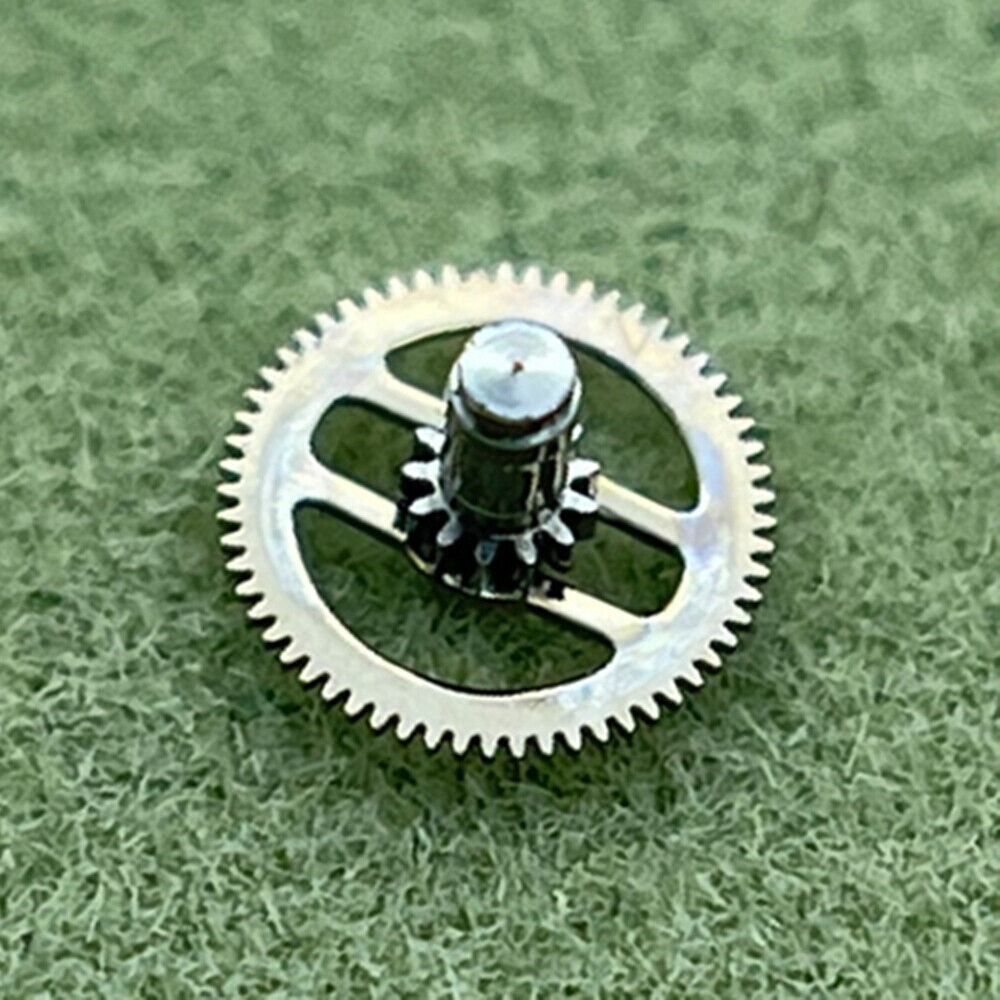 Cannon pinion with driving wheel for ETA802.002 movement, precise watch repair component.