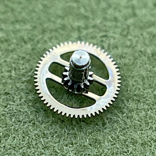 Cannon pinion with driving wheel for ETA802.002 movement, precise watch repair component.
