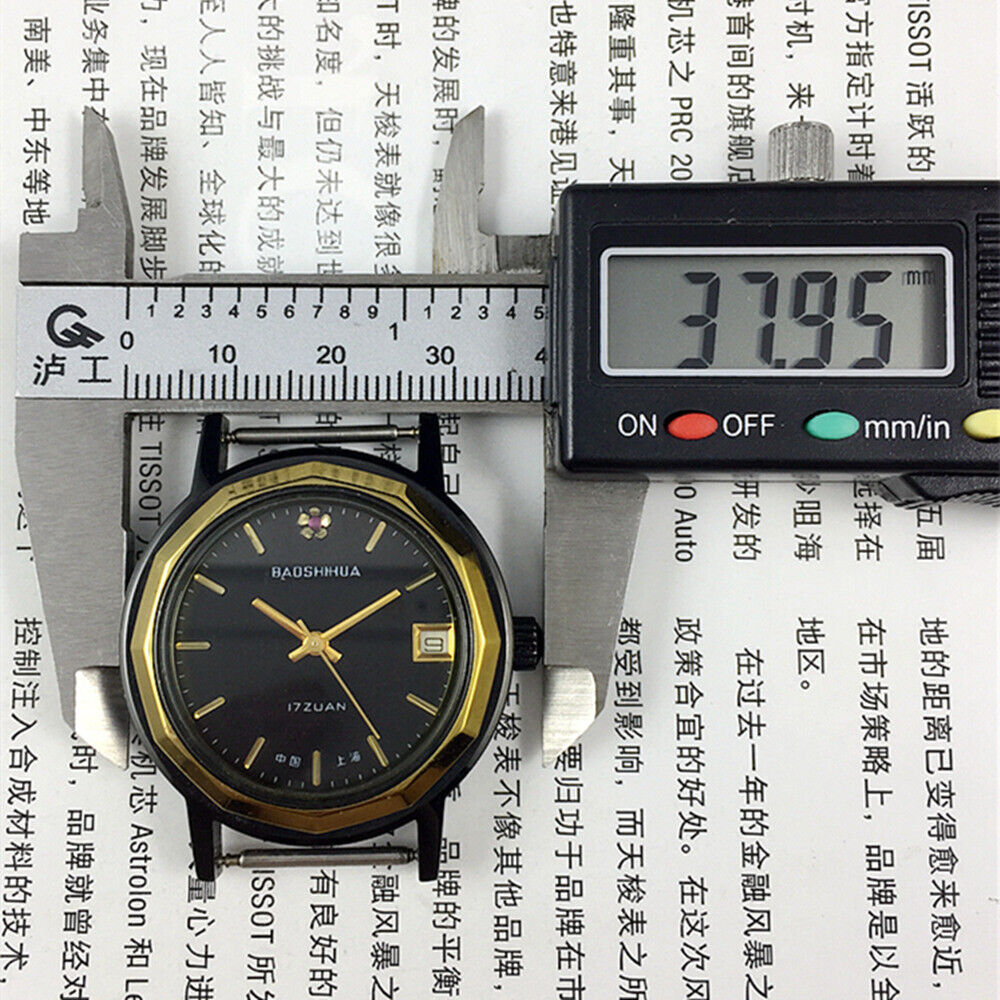 37mm Shanghai manual mechanical watch with single calendar, black dodecagonal case, and classic leather strap for elegant daily wear.