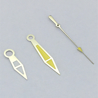 Aiguilles de montre 3 aiguilles avec garniture argentée et luminescente jaune pour mouvements asiatiques 8215/2813/8205