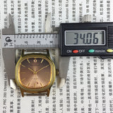 33mm Shanghai Manual Mechanical Watch Golden Nail 17 Jew Square Case Brown Dial