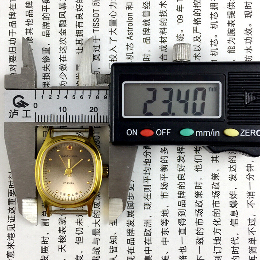 23mm Shanghai Lady Watch with golden nails and gradient brown dial, elegant manual mechanical accessory.