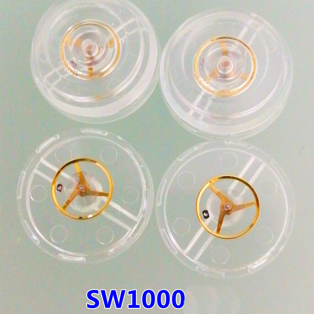 Swiss Made Complete Balance Wheel with Hairspring for SW1000 watch movement, precision brand component.