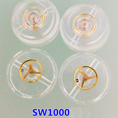 Swiss Made Complete Balance Wheel with Hairspring for SW1000 watch movement, precision brand component.