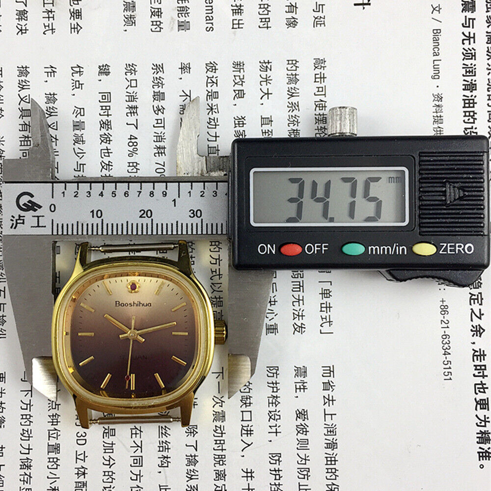 Montre mécanique manuelle Shanghai Golden Nail, boîtier carré, cadran marron dégradé