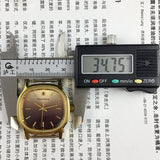 Shanghai Manual Mechanical Watch Golden Nail Square Case Gradient Brown Dial