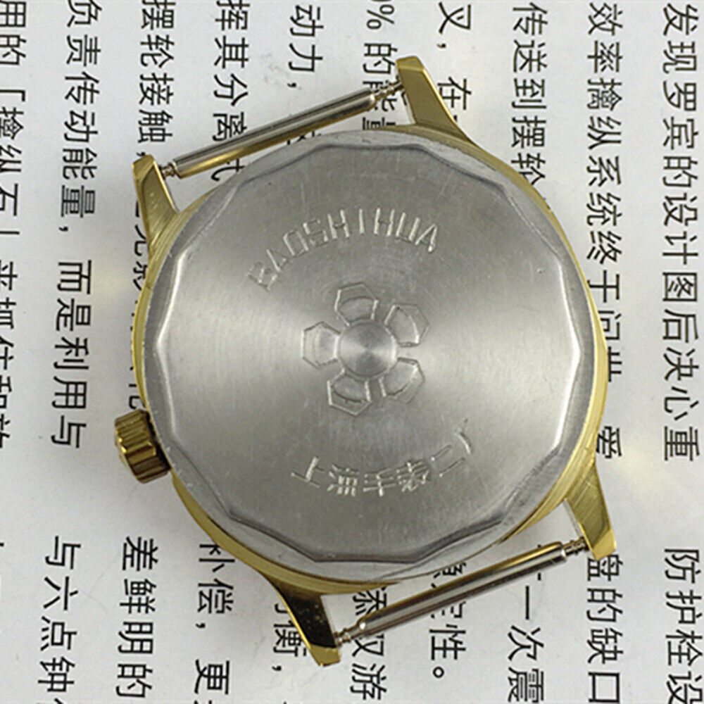 Montre mécanique manuelle Shanghai Golden Nail, boîtier carré, cadran marron dégradé