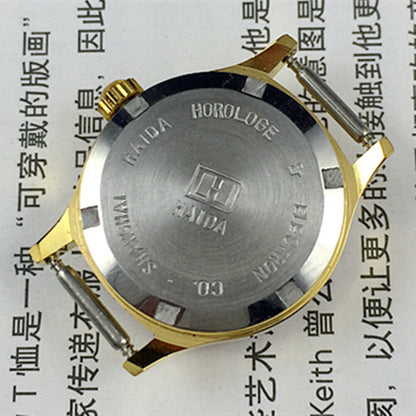23mm SHANGHAI HAIDA lady watch with manual mechanical movement, diamond-like markers, elegant dial design