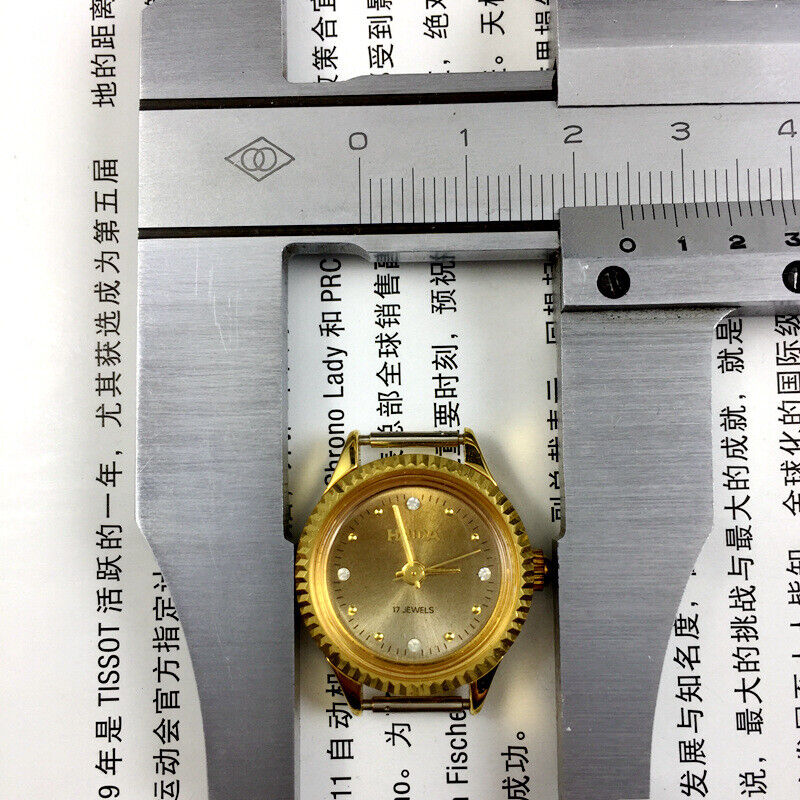 HAIDA 24mm lady watch with golden nail markers, 17 jewels, and elegant gradient brown dial.
