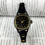 23mm HAIDA Manual Mechanical Lady Watch Golden Nail 17 Jews Black Dial 3 Hands