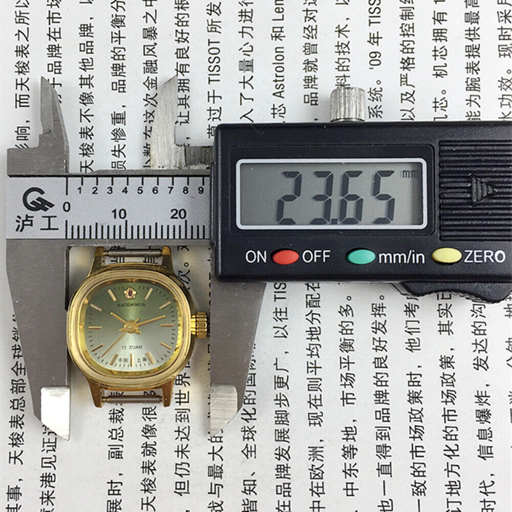 Montre mécanique manuelle Shanghai pour femme, clou doré, boîtier carré 17 juifs, cadran vert