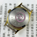 Shanghai Manual Mechanical Lady Watch Golden Nail Yellow Dial Oval Case 17 Jews