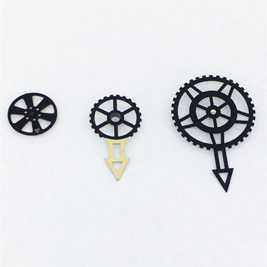 Yellow luminous watch hands with 3 gears for Miyota 82S7 movement by NO Luminous accessory.
