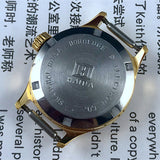 23mm HAIDA Manual Mechanical Lady Watch Golden Nail 17 Jews Gradient Blue Dial
