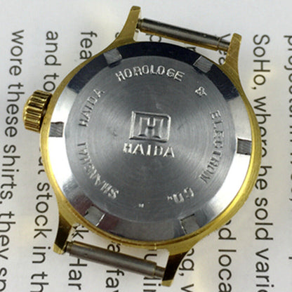 25mm HAIDA Manual Mechanical Lady Watch Golden Nail 17 Jews Gradient Purple Dial