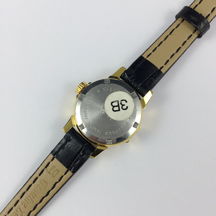 HAIDA 24mm mechanical ladies watch with oval gold case and diamond-like accents, ideal for elegant events.