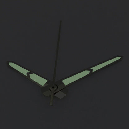Green luminous watch hands with silver trim, compatible with Asian 8215/2813 & Miyota 8N24 movements, perfect for watch repair.