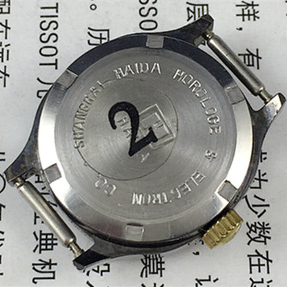 HAIDA manual mechanical lady watch with 17 jewels, square case, and imitation diamond for elegant style.