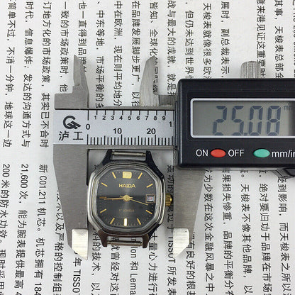 HAIDA octagonal women's watch with black dial, single calendar, elegant mechanical design for daily wear.