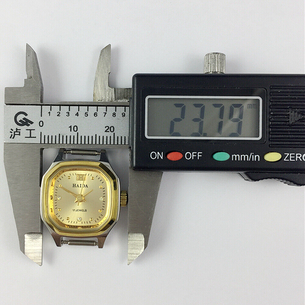 HAIDA Lady Watch with golden nail accents, 17 jewels, and octagonal gold-tone case design