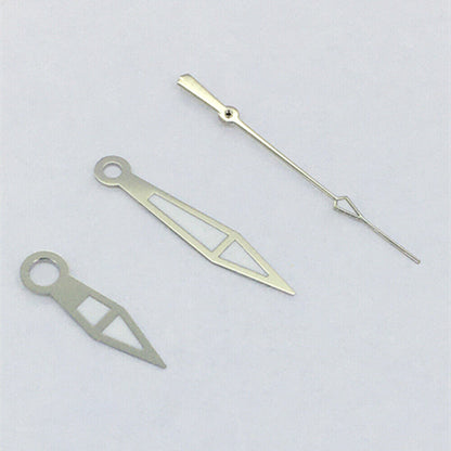 Aiguilles de montre lumineuses vertes à 3 aiguilles avec garniture argentée pour mouvements asiatiques 8215/2813/8205