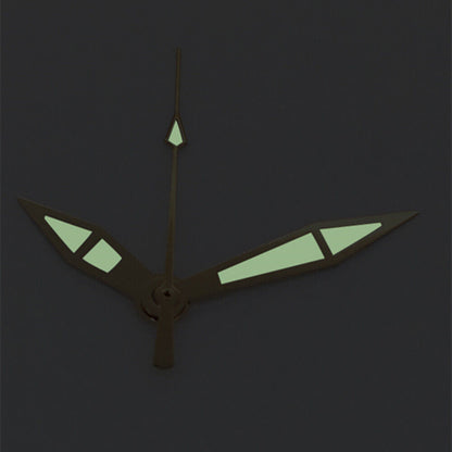 Aiguilles de montre lumineuses vertes à 3 aiguilles avec garniture argentée pour mouvements asiatiques 8215/2813/8205
