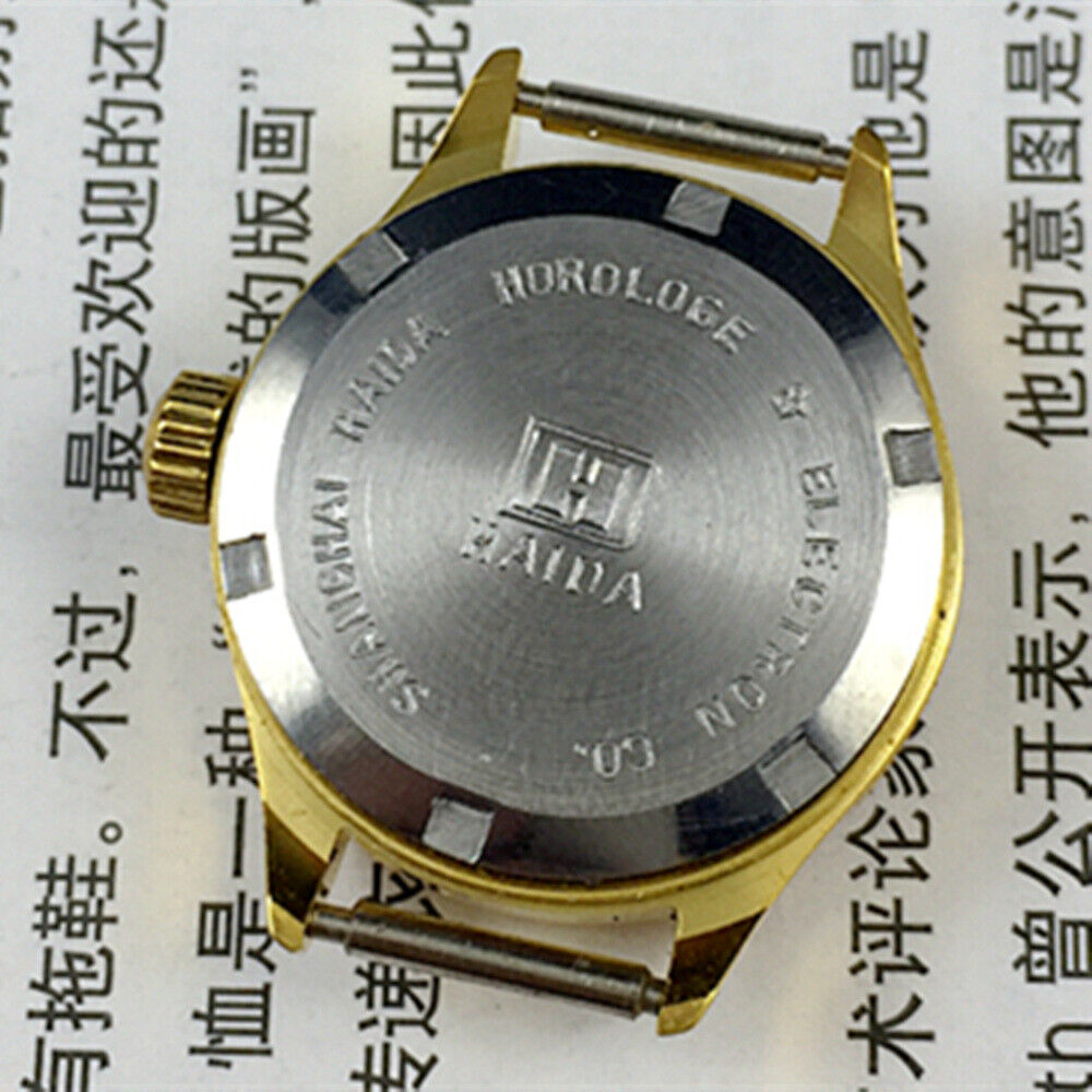 24mm Shanghai Haida ladies manual watch featuring 17 jewels and sparkling imitation diamond markers.