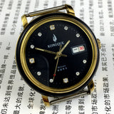 37mm China Kongque Automatic Mechanical Watch 33 Jews Black Dial Double Calendar