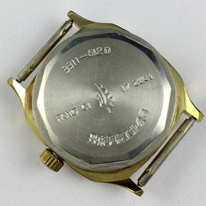 Dandong 34mm Peacock manual mechanical watch with black dial, 17 jewels, single calendar, elegant style