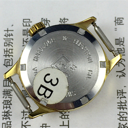SHANGHAI HAIDA Montre mécanique manuelle pour femme, boîtier doré, imitation diamant, clou