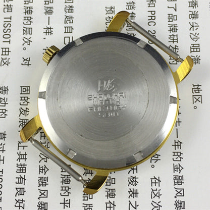 38mm Shanghai Factory manual watch with golden case, durable shock-resistant design for daily wear.