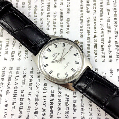 Shanghai Factory 38mm manual mechanical watch with white dial, 3 hands, 19 jewels, classic design for precision timekeeping