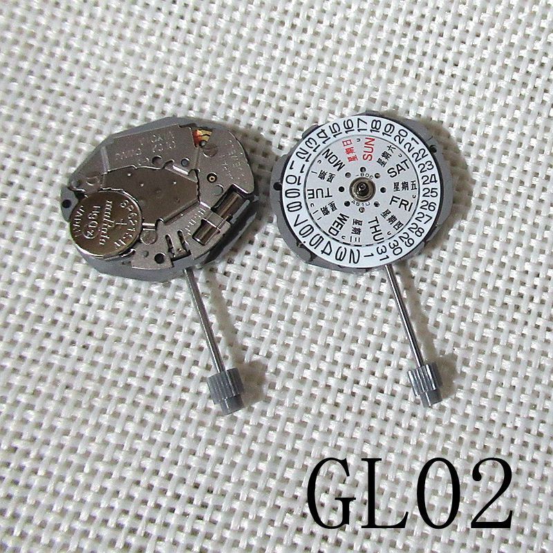 Miyota GL02 Japan quartz movement with day date function, Japan made replacement by Miyota.