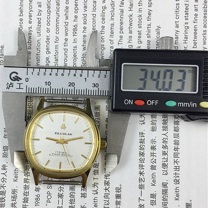 17 Jews Chinese Manual Mechanical Watch Golden Nail Silver Dial Shock-Resistant
