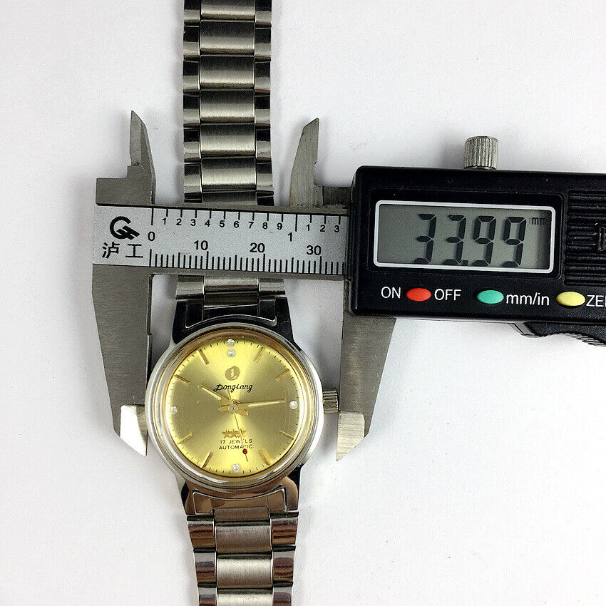 China Donglang Steel Automatische mechanische Uhr 17 Juden Goldenes Zifferblatt+Uhrenband