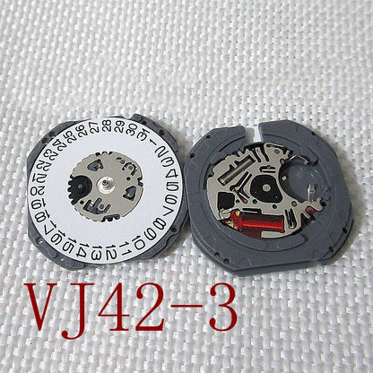 Hattori Epson TMI VJ42 watch quartz movement with date at 3 and 6, Japan made precision mechanism.